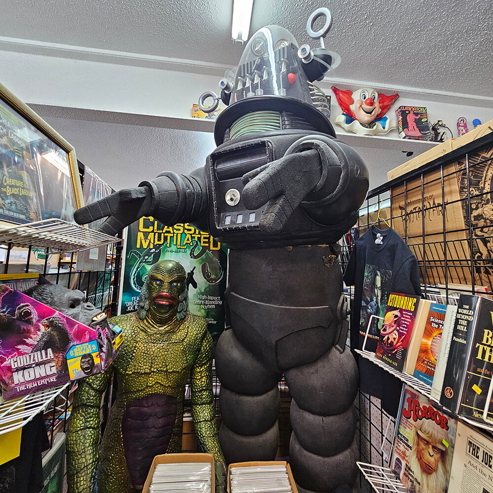 Lifesize props and masks at DreamHaven Books & Comics in Minneapolis. Photo by Sehee Snead.