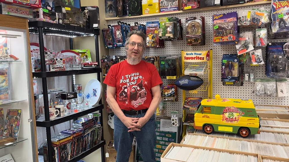 Stephen Henninger at his former booth in Main Drag Vintage and Collectibles, North Saint Paul.